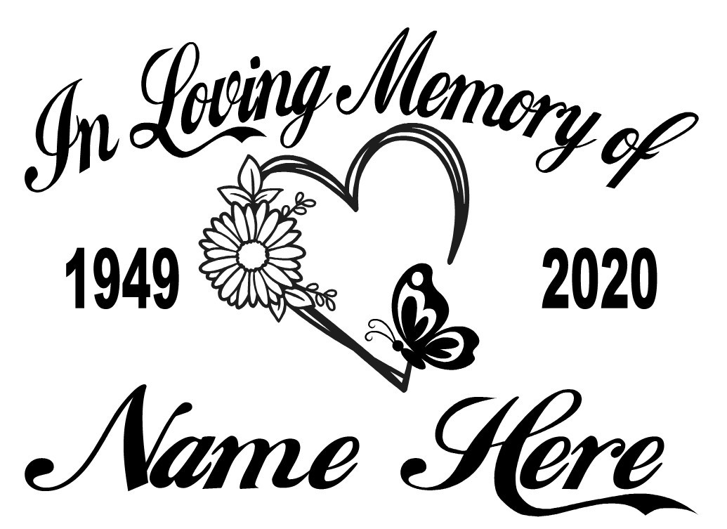 In Loving Memory Decal Heart Flower Butterfly Floral Car Window Vinyl Sticker 05