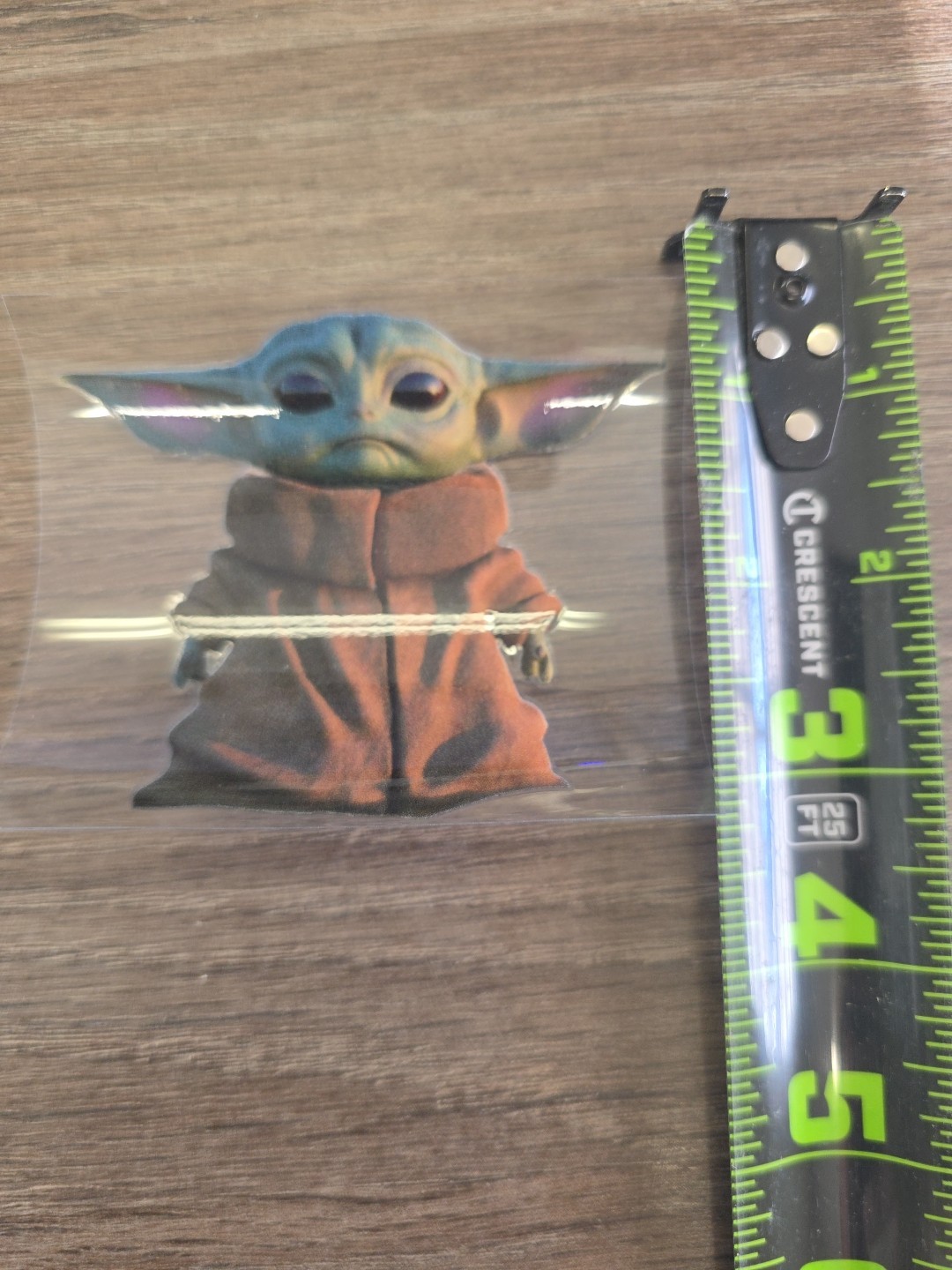 Baby Yoda Grogu Star Wars Red UVDTF Decal Made In USA Waterproof