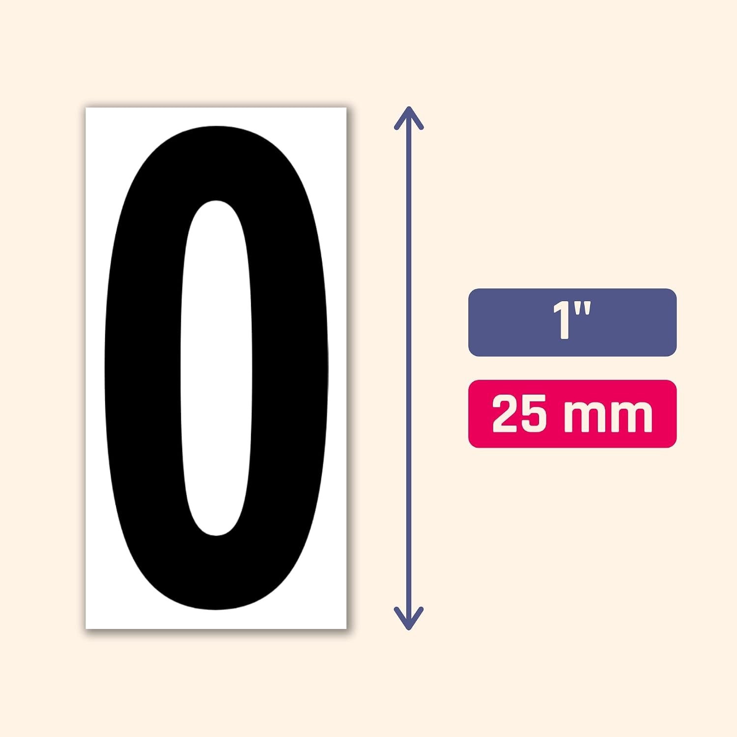600 Vinyl Number Stickers 1×0.5 Inch Waterproof Waterproof Outdoor