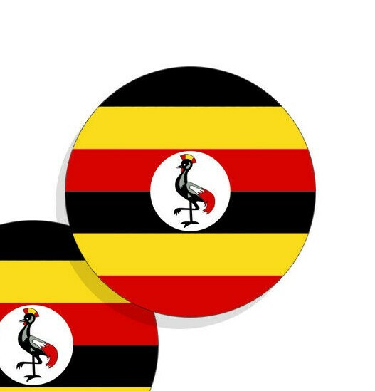 Uganda Flag Stickers Flag Decals Round Indoor Outdoor Circles 4 pack Tuvalu