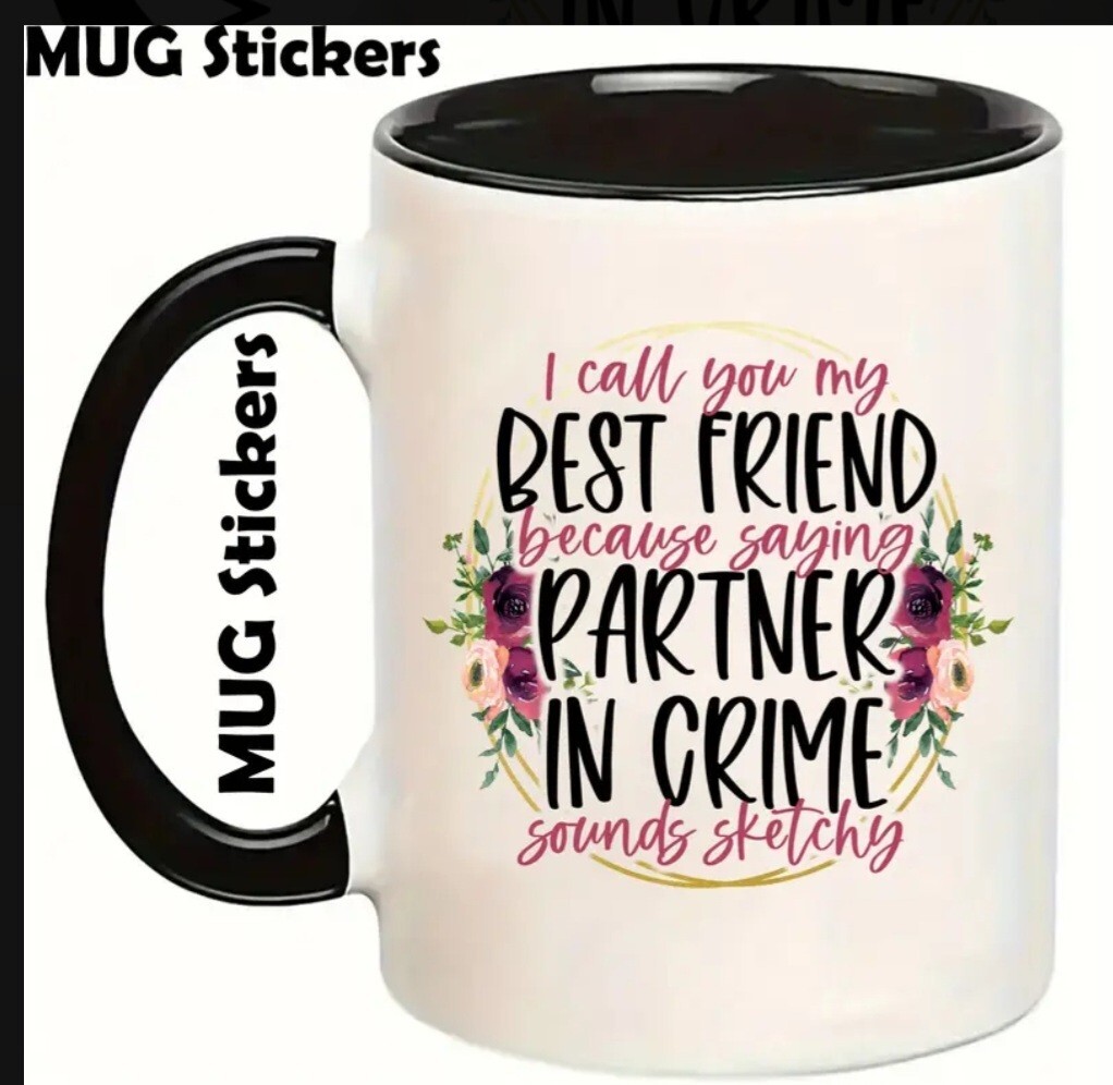 UV DTF Best Friend Transfer Sticker Set Included Mug Size 12 Different Transfers