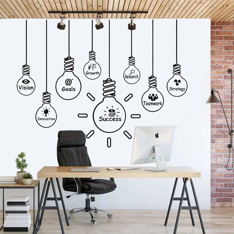 Vision Goal Teamwork Success Strategy Office Wall Sticker Computer Chip Tech