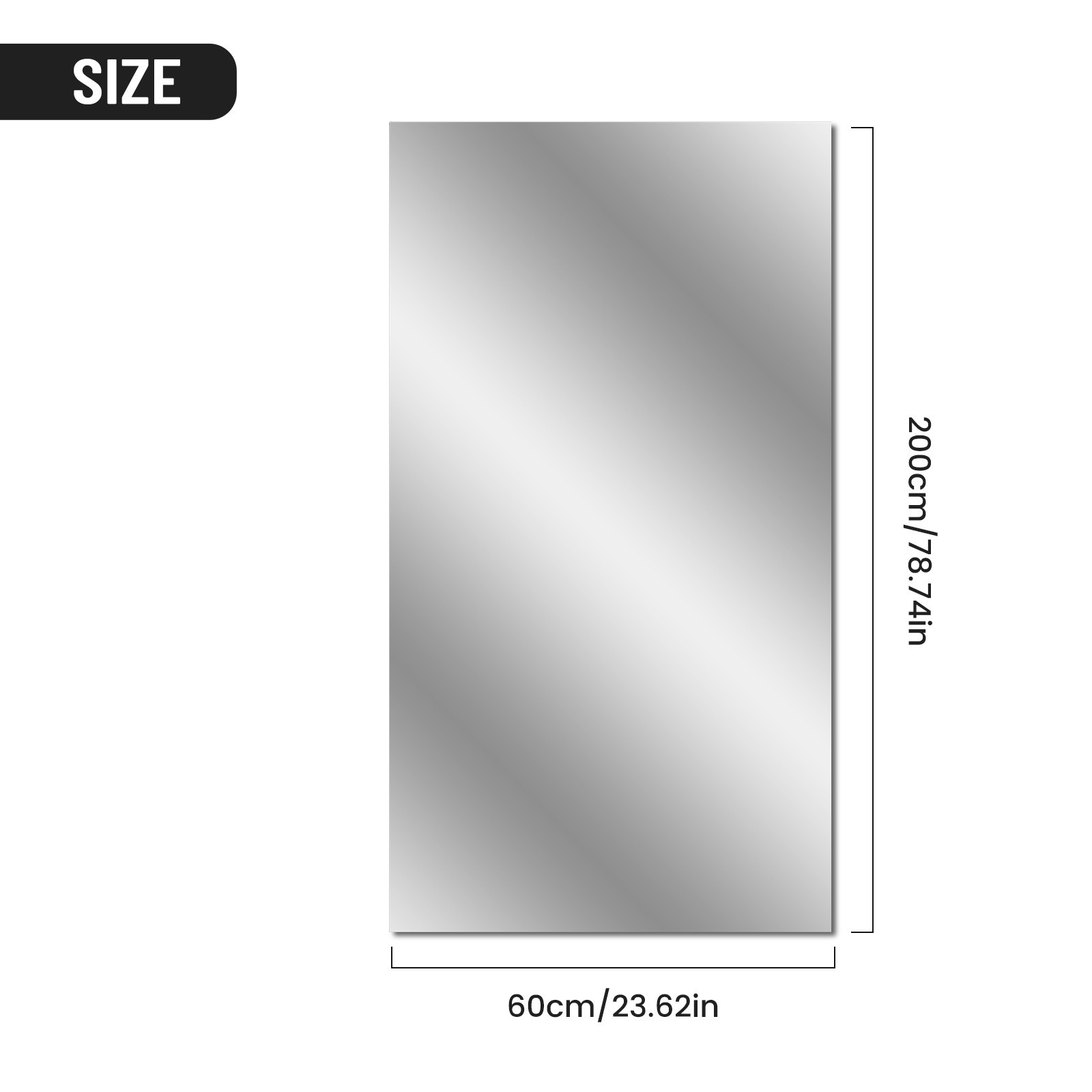Mirror Wall Sticker Foil Wall Mirror Mirror Self-adhesive Waterproof 1 Pcs
