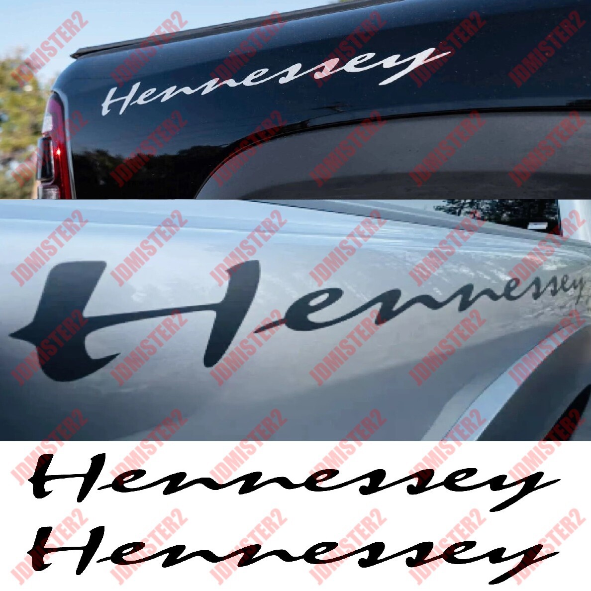 2X Hennessey Decal for Dodge Camaro Chevy Trucks Car Window Windshield Sticker