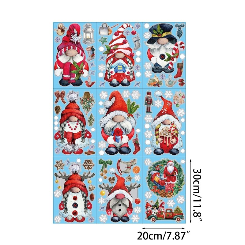 Upgrade Christmas Window Clings Decorations 9 Sheets Elves Window Stickers