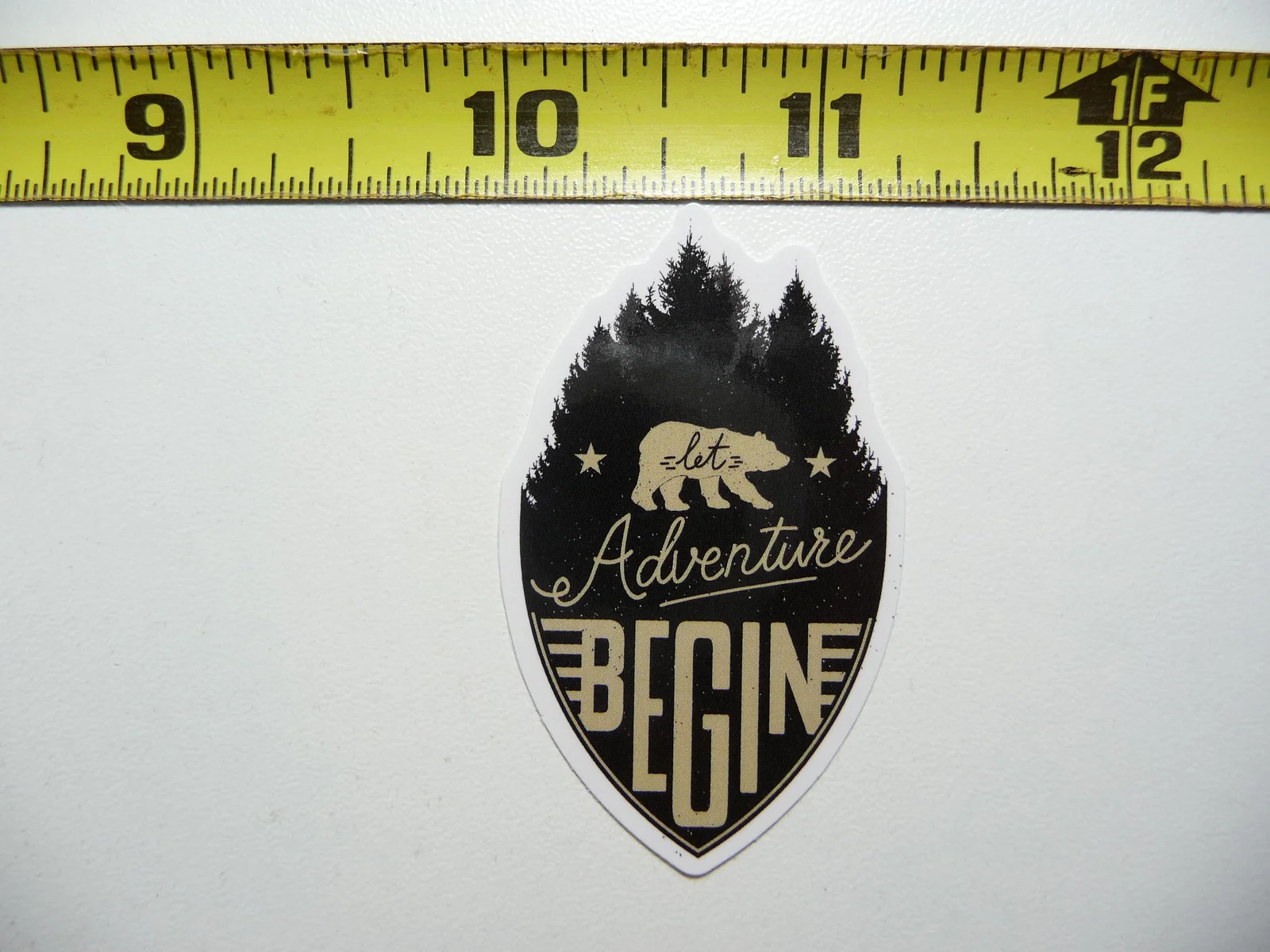 LET ADVENTURE BEGIN BEAR SMALL STICKER DECAL HIKING CAMPING WOODS GEAR PARK