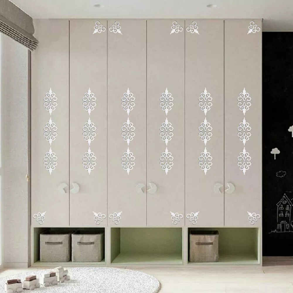 20pc 3D Acrylic Mirror Flower Wall Stickers Art Mural Decal Home Decor Removable