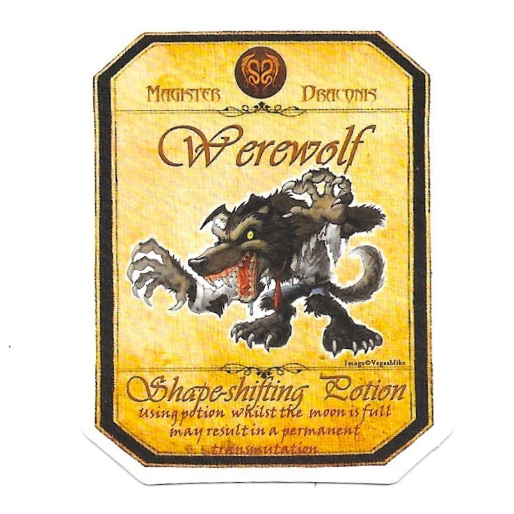 Werewolf Sticker Shape Shifting Potion Vinyl Die Cut Scrapbook Journal Decal