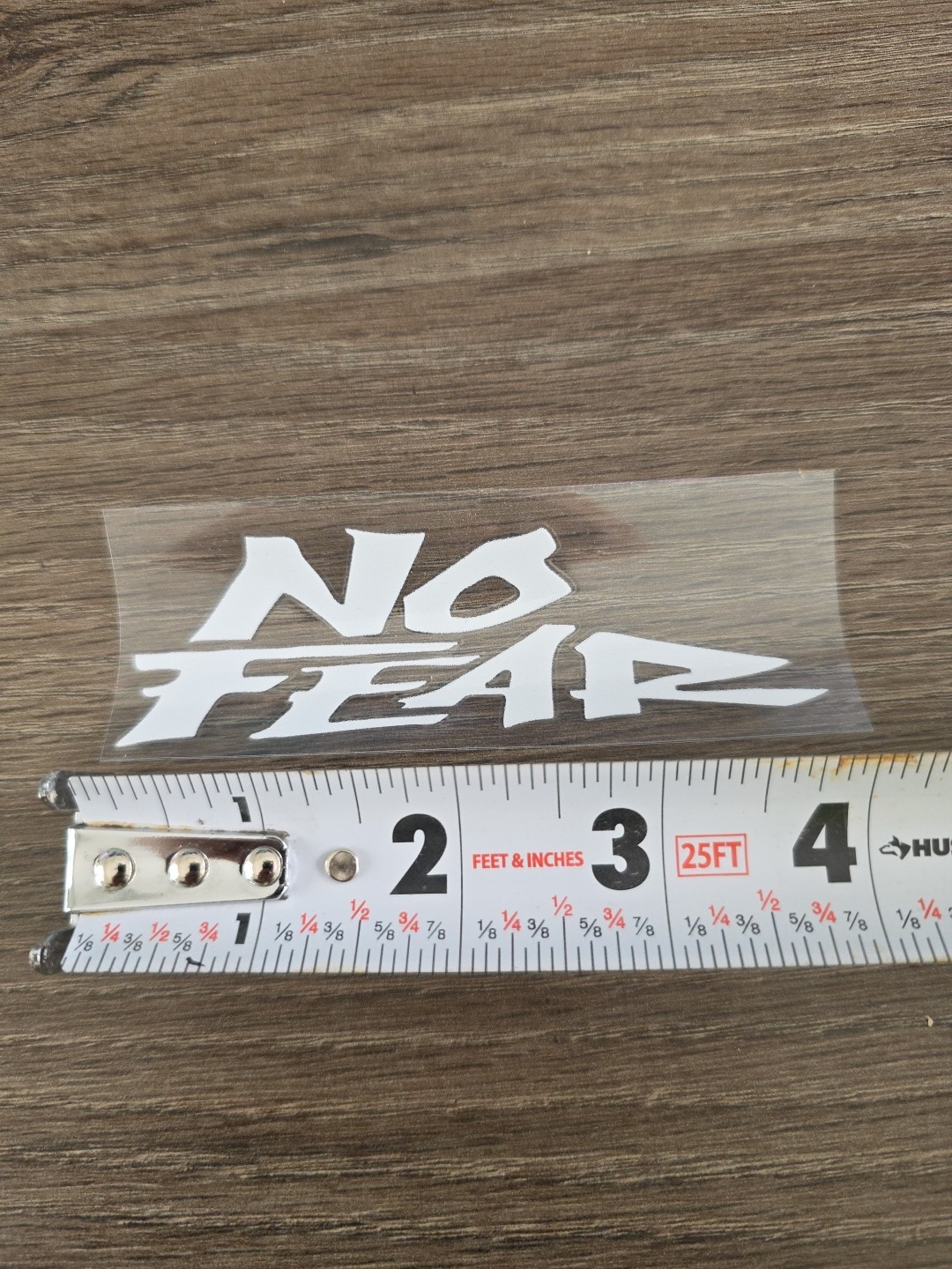 NO FEAR White Solid Raised UV DTF Decal STICKER Waterproof High Quality 4in