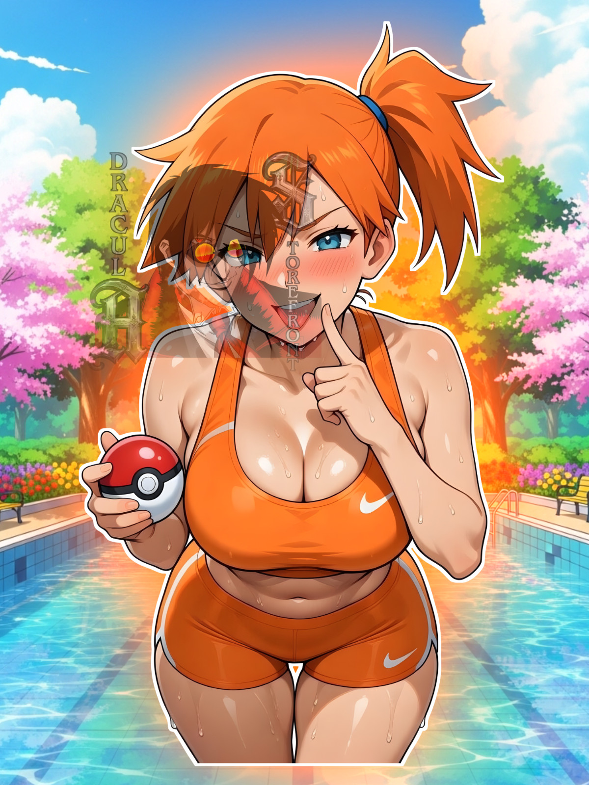 Adult Anime Waifu Pokemon Misty/ Kasumi 6" Vinyl Sticker