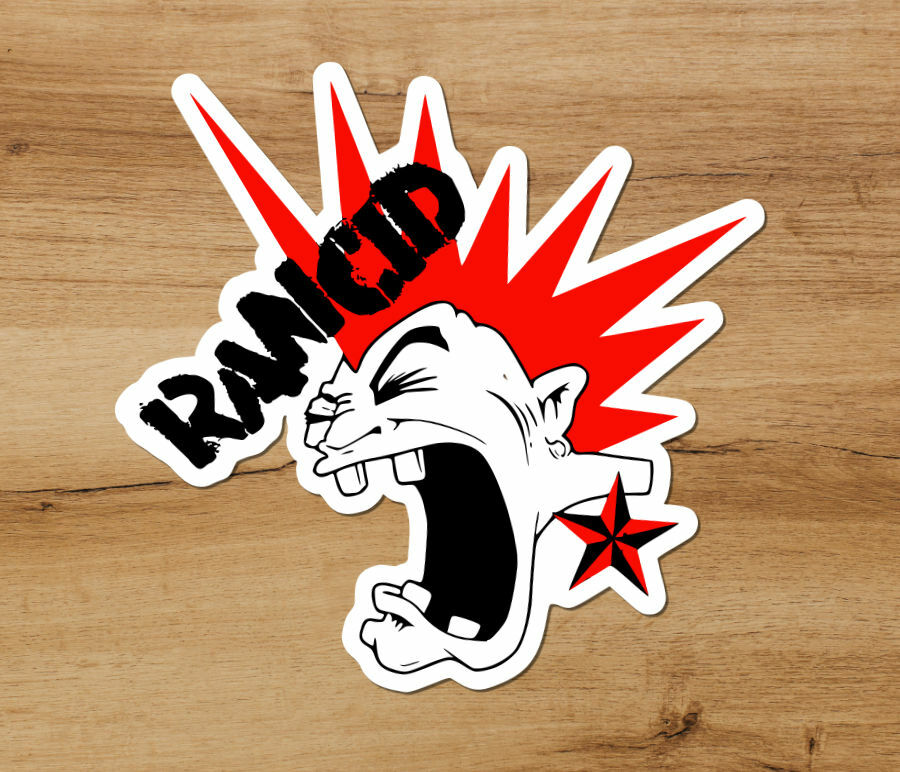 Rancid mohawk punk rock premium vinyl sticker decal laptop truck helmet car