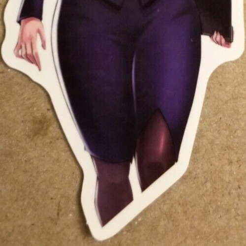 Waifu Sticker Girl Formal Purple Dress Date Senpai Idol Anime Manga Pin Up Pinup