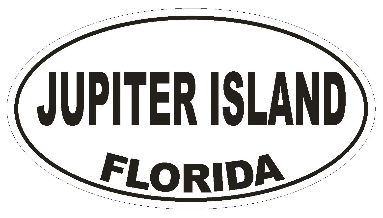 Jupiter Island Florida Oval Bumper Sticker or Helmet Sticker D2677 Decal