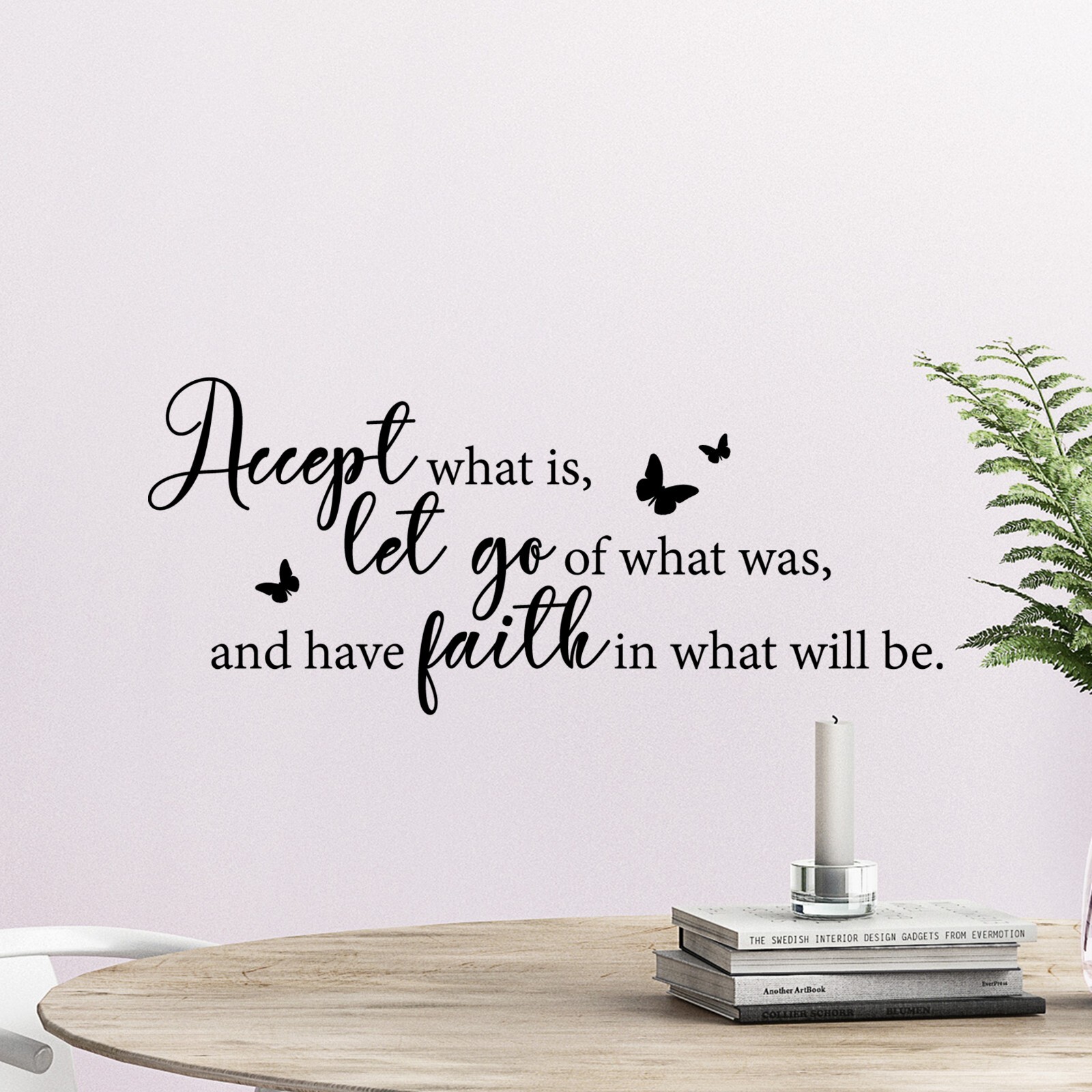 Accept What Is Inspirational Wall Decal Quote Sticker Positive Mindset Decor