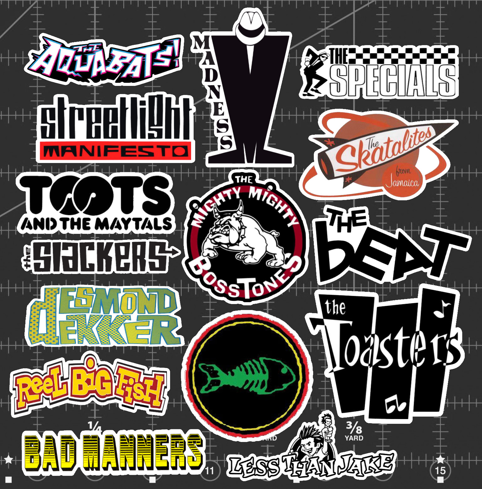 15 Ska Band Logo Stickers -Clear, Holographic, or White- Specials Reel Big Fish