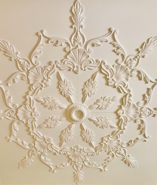 DGR1 Ceiling Mirror Rosette Alabaster Plaster Handmade – 120 X 120 Cm