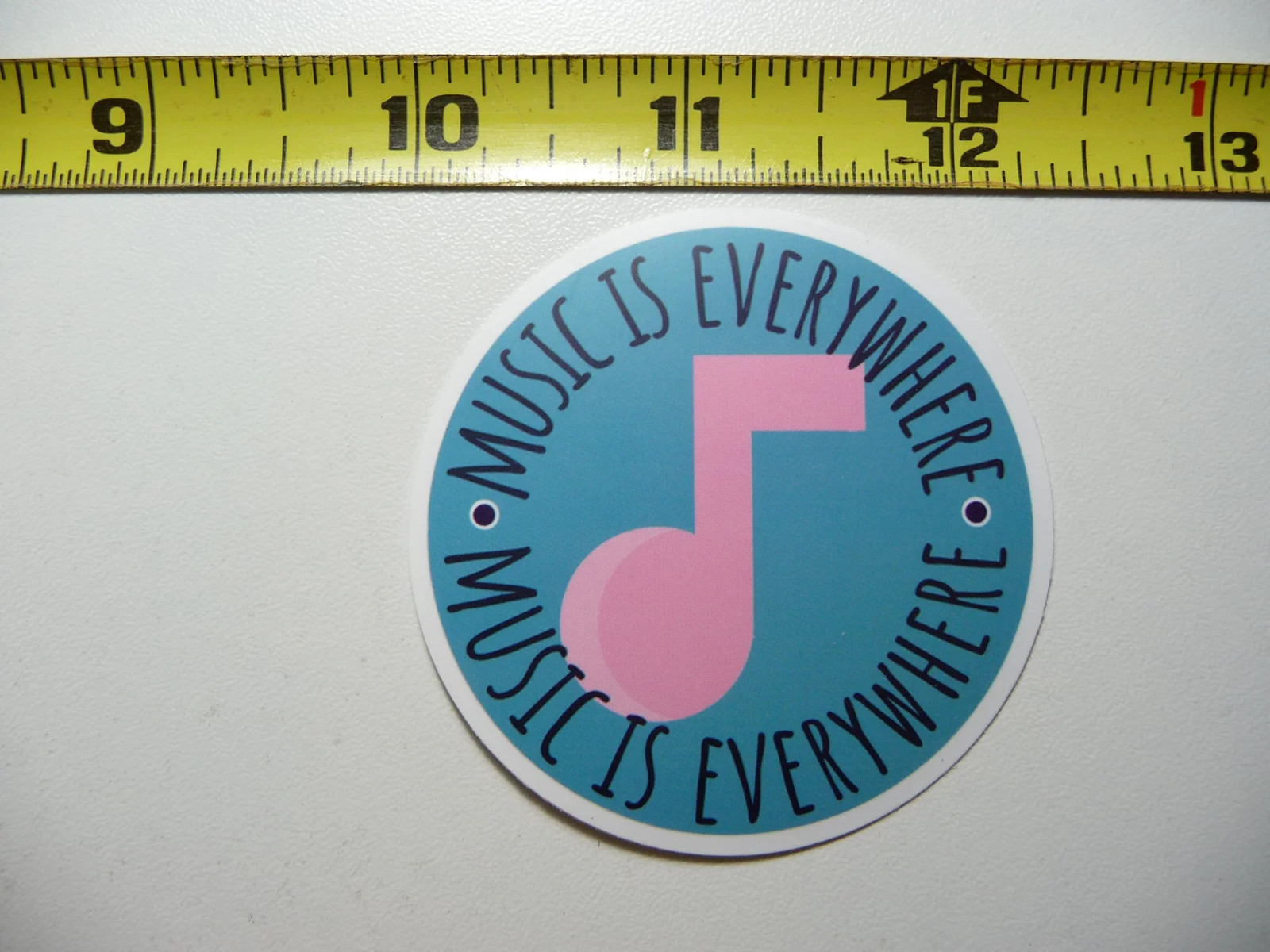 MUSIC IS EVERYWHERE SMALL STICKER DECAL MUSICIAN FAN BAND SONG FUNNY