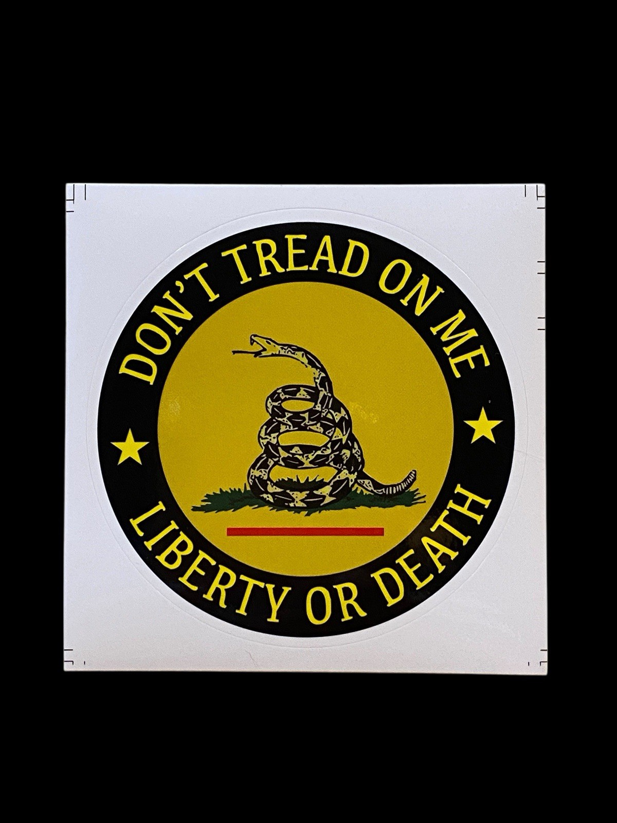 “Don’t Tread On Me”, “Liberty Or Death” Patriotic Defiance Symbol, 3”x 3” Decal