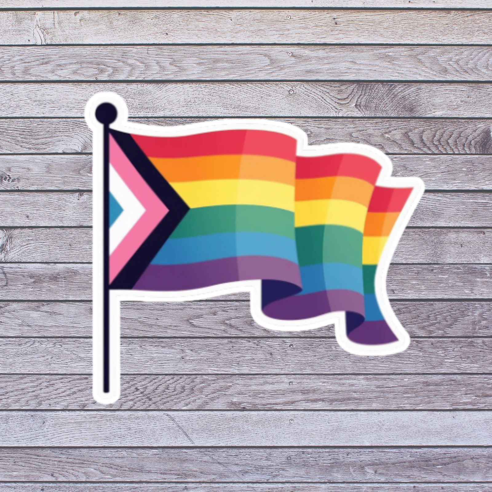 Gay Pride Sticker Vinyl Decal Progress Pride Flag LGBTQ Equality Vinyl