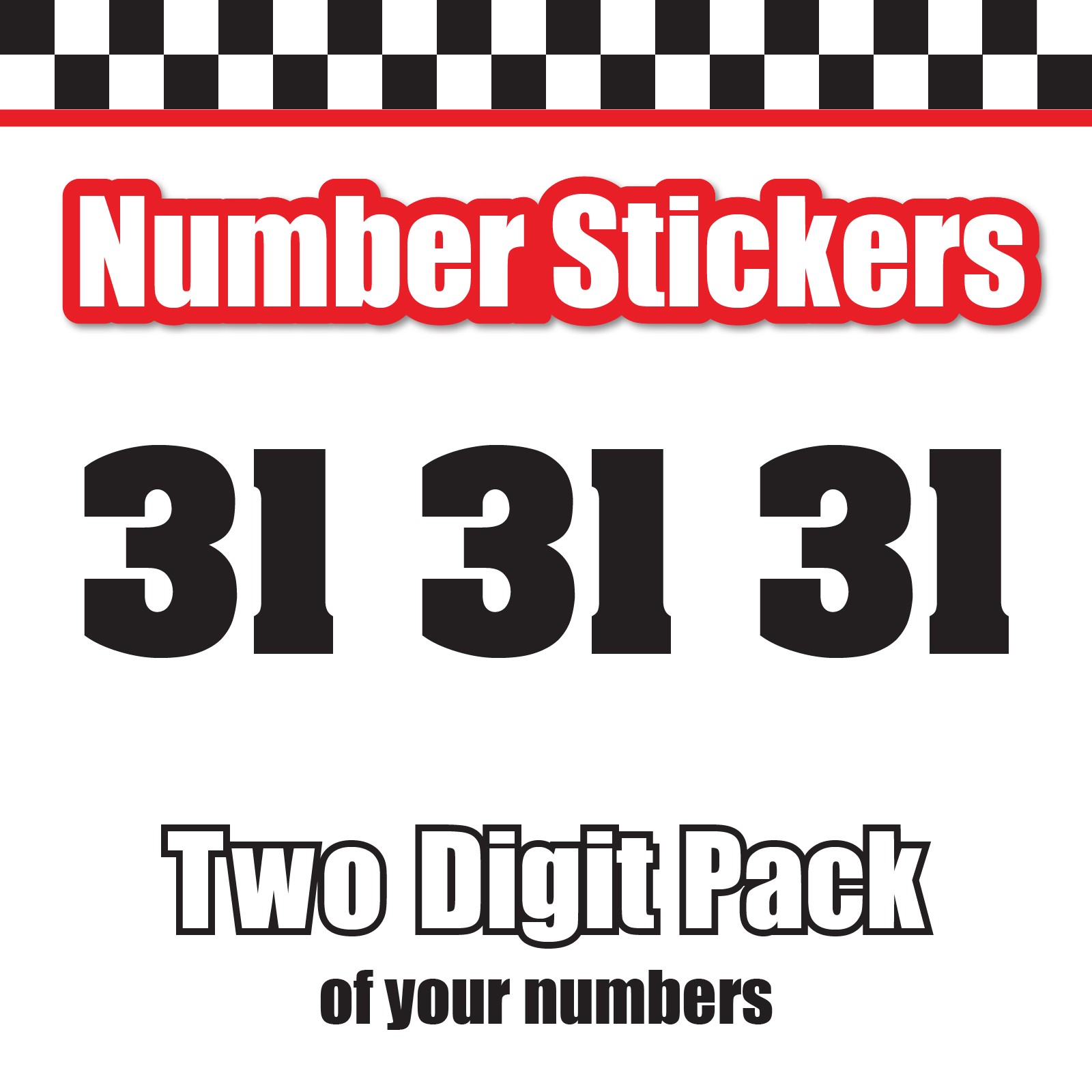 3x 3 Digit Custom Single Number Stickers Decal Locker Door Mailbox Aardvar
