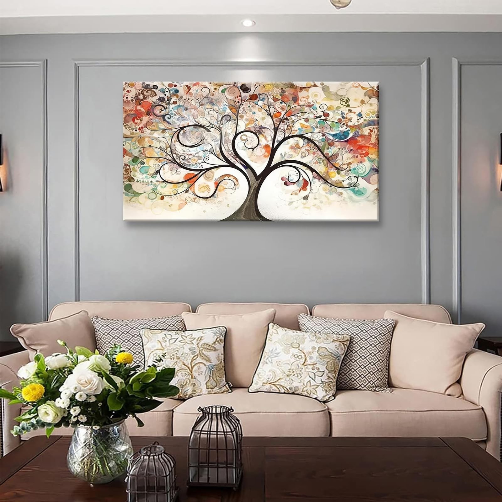 Tree of Life Canvas Wall Art Abstract plant picture Natural Scenery Poster Pr…