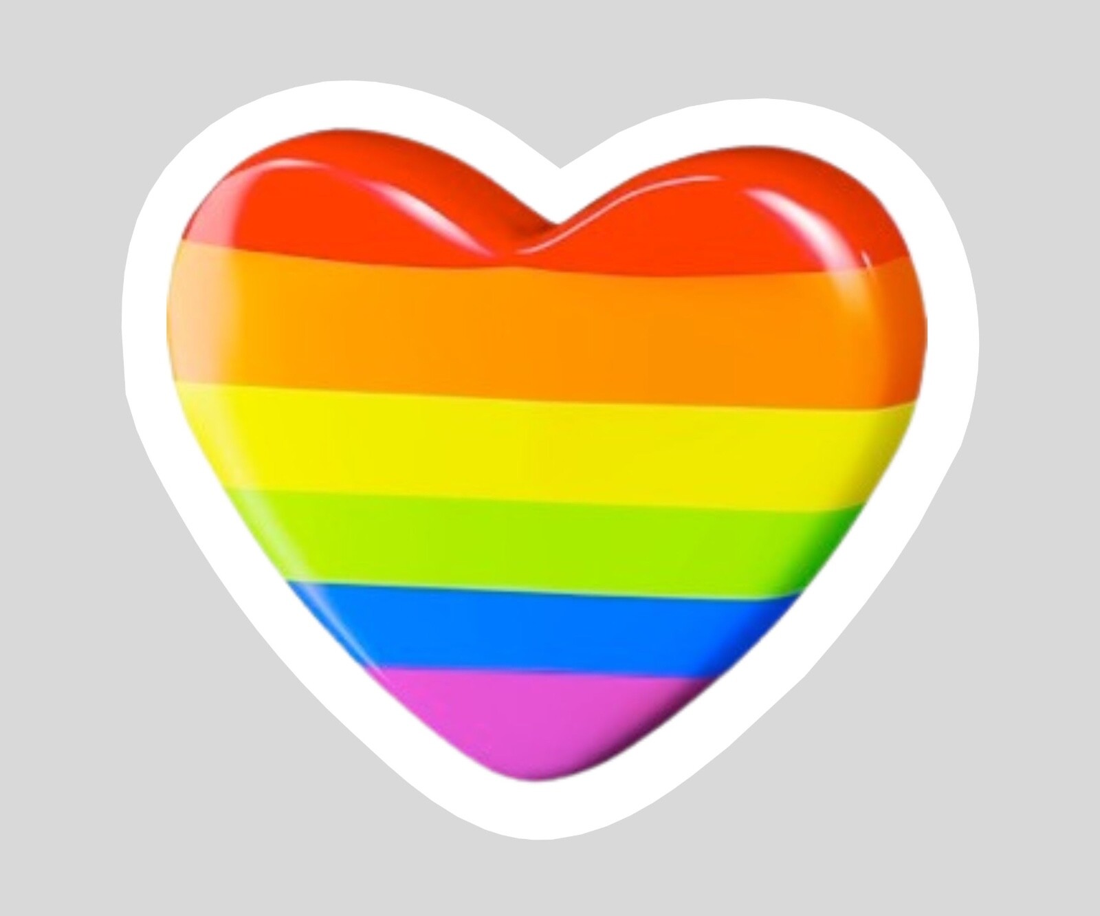 Gay Rainbow Pride Heart STICKER