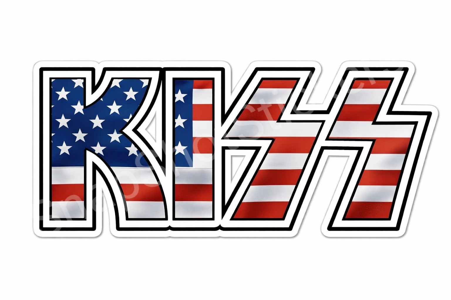 Kiss American Flag USA Laminated Vinyl Decal/Sticker Car Window Laptop Truck