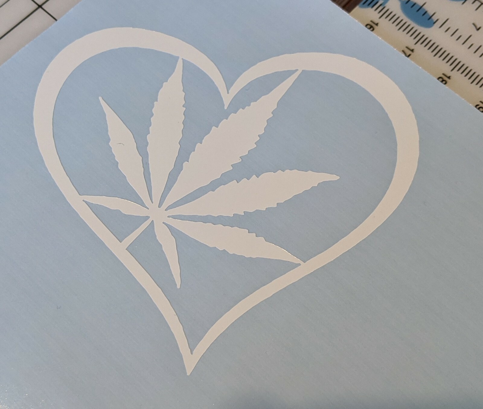 Pot Leaf heart Cannabis Vinyl Decal Sticker 420 Marijuana Weed 3"