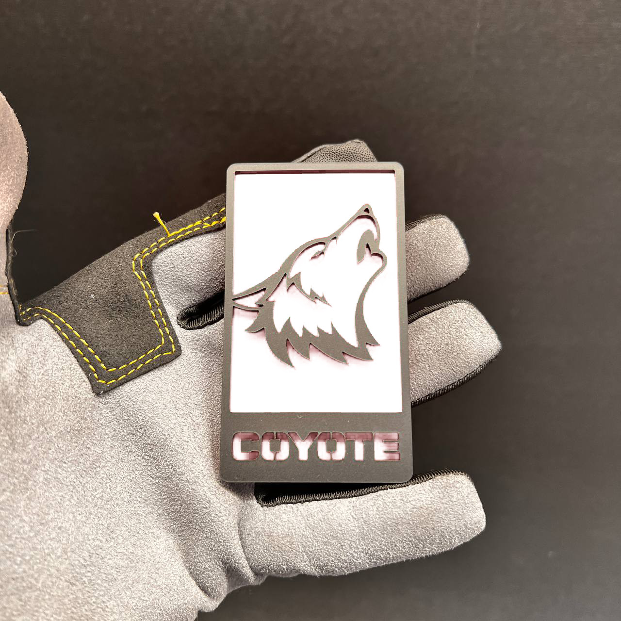 Coyote Car Badge Emblem Grill – BLACK ON WHITE Trunk Aggressive Racing (1PC)