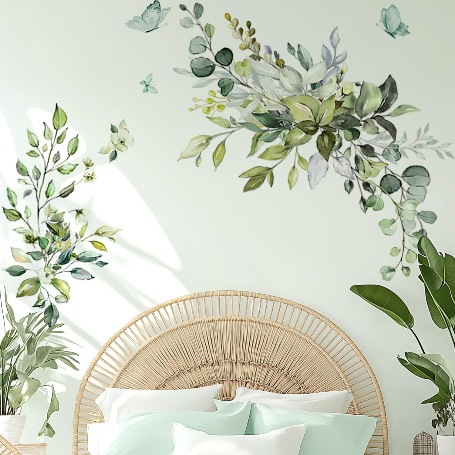 Plant Wall Decals, Removable Fresh Plants Wall Stickers Green Hanging Leaves …