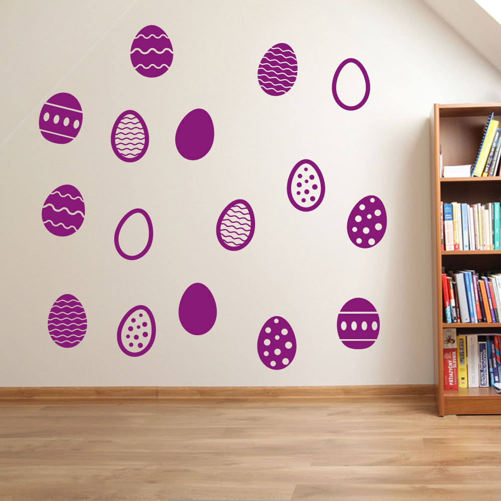 Easter Eggs Display Vinyl Window & Wall Decals Stickers Spring Decorations A145