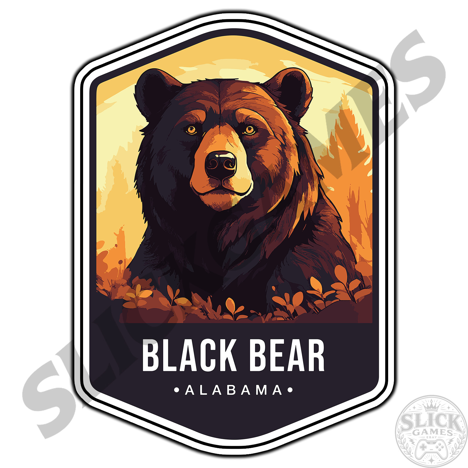 Black Bear Alabama State Animal Travel #1 Sticker Waterproof Vinyl Decal DC.