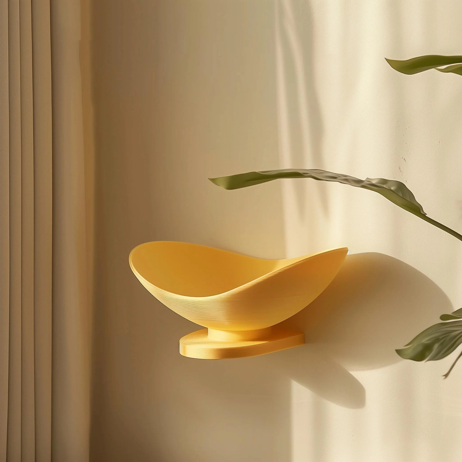 3D Printed Bowl Wall Shelf | Modern Sculptural Floating Shelf | Minimalist Wall