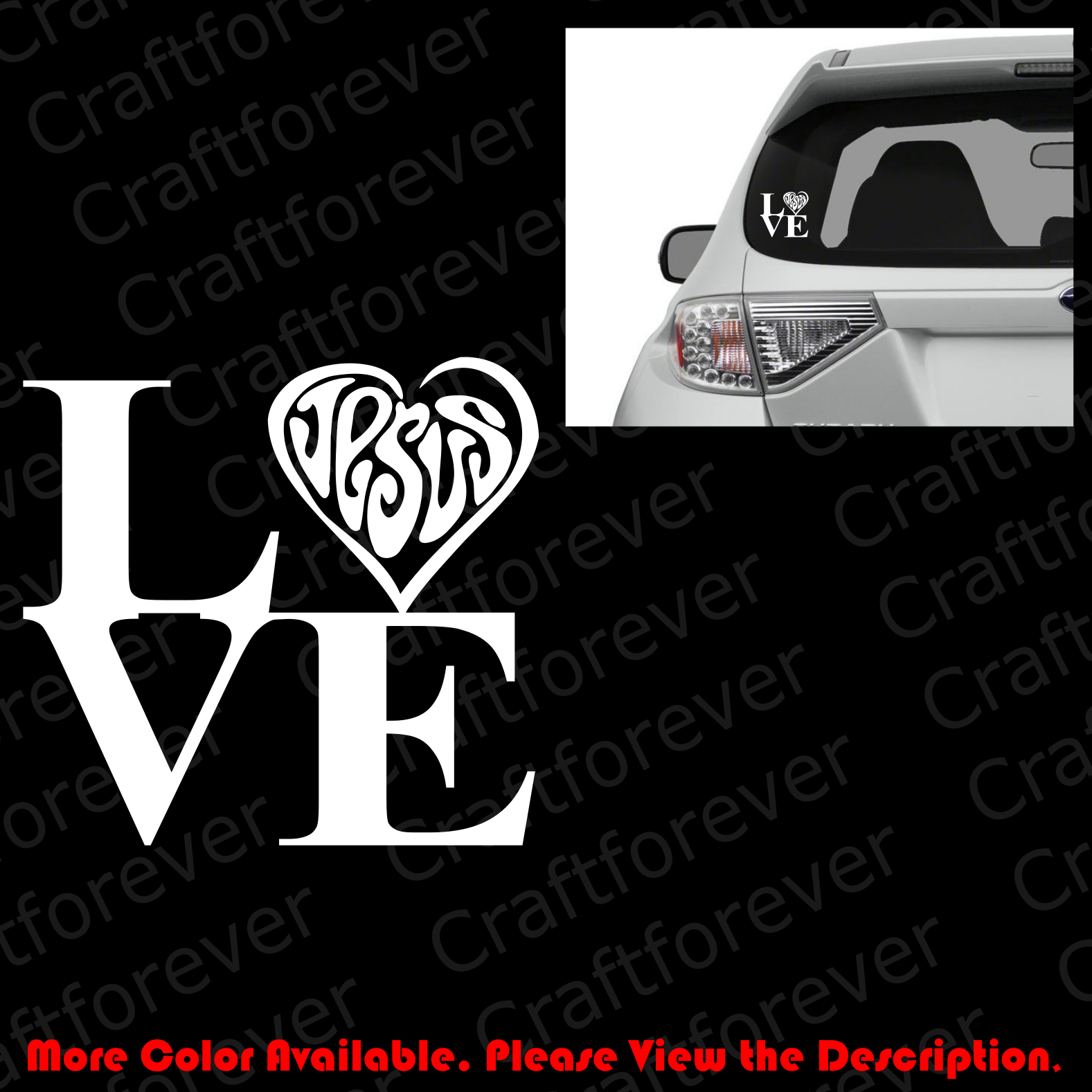 Love HEART Jesus Christian Car Window/Laptop Die Cut Vinyl Decal Sticker JS014