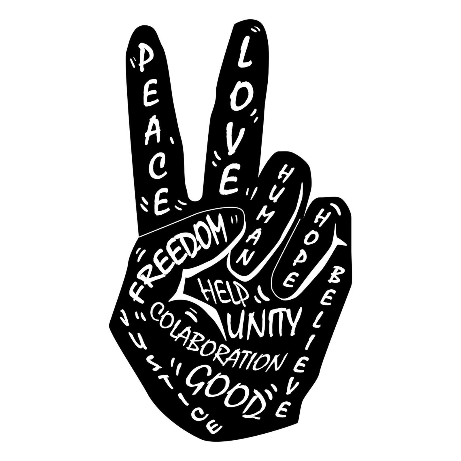 Peace Sign Hand Sticker Decal