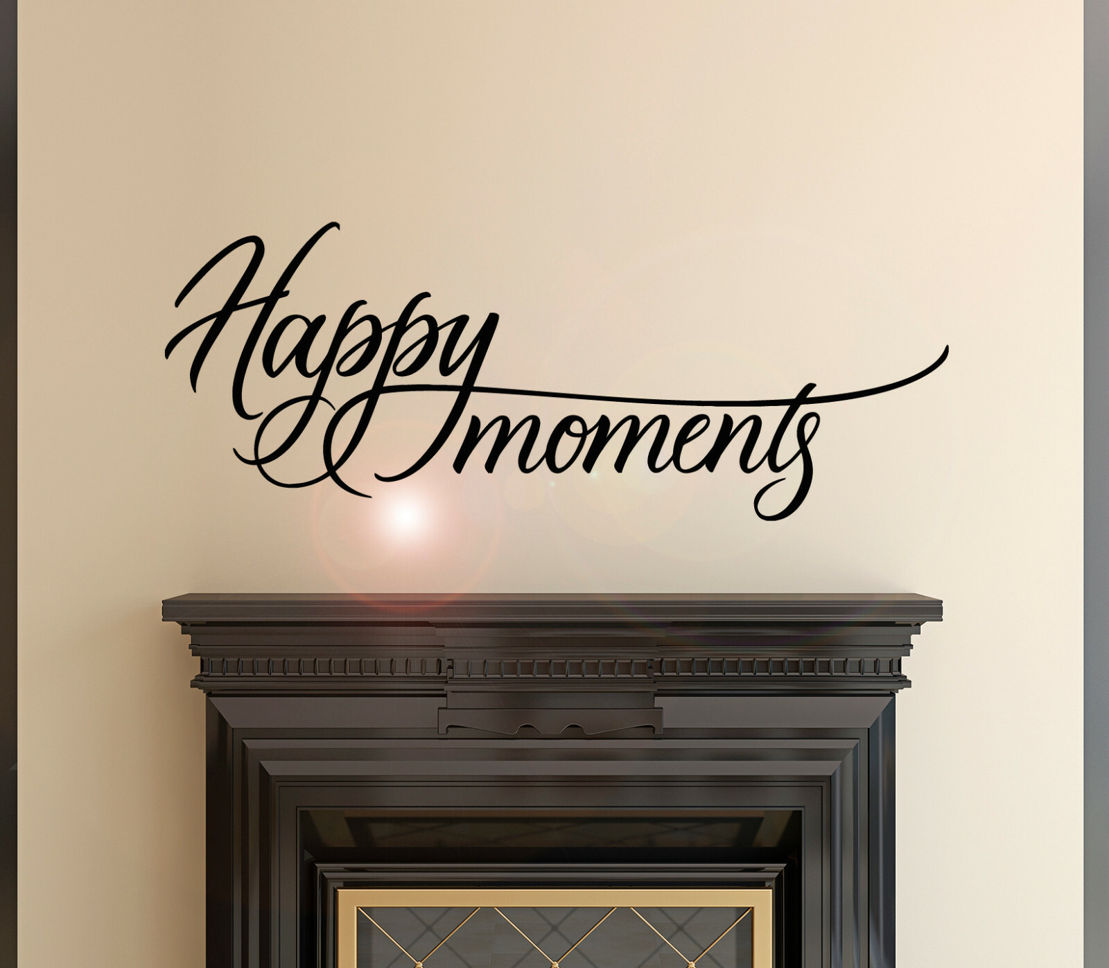 Vinyl Wall Decal Phrase Happy Moments Home Stickers 28.5 in x 11 in gz040