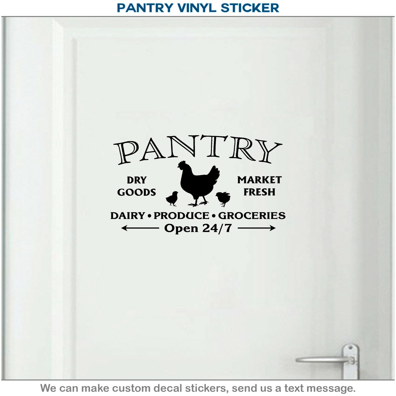 Pantry Door Sign Kitchen Can Food Art Vinyl Home Decor Wall Sticker Decal 188