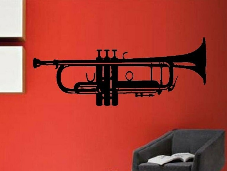 Jazz Trumpet Brass Music Musical Instrument Vinyl Wall Sticker Decal