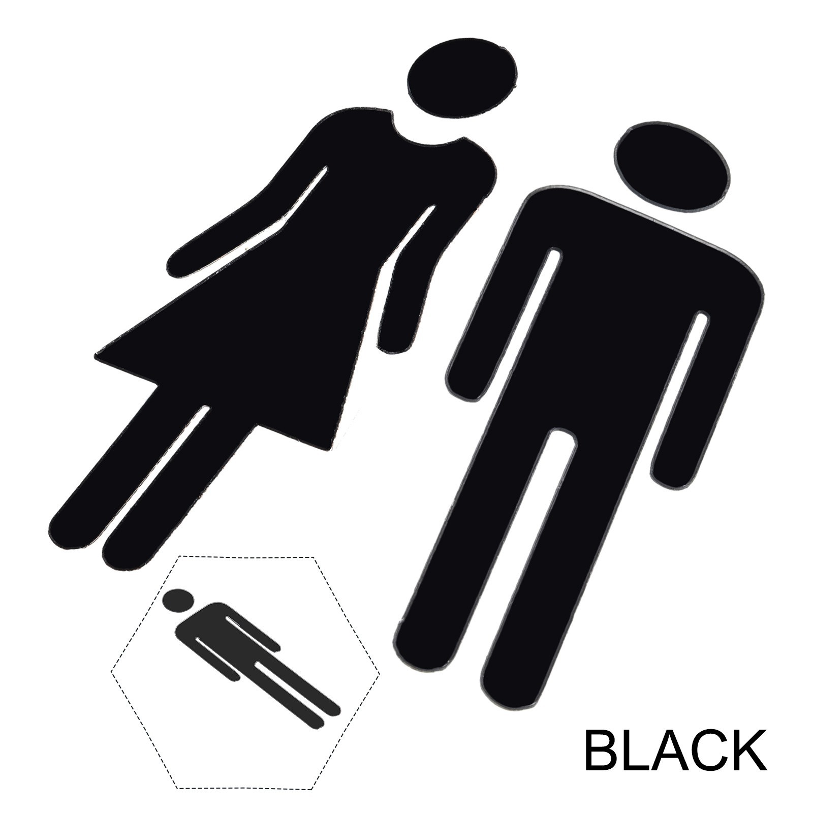 Sticker Toilet Sign Decals Indicator Plaque Men&Woman Replacemnt Restroom