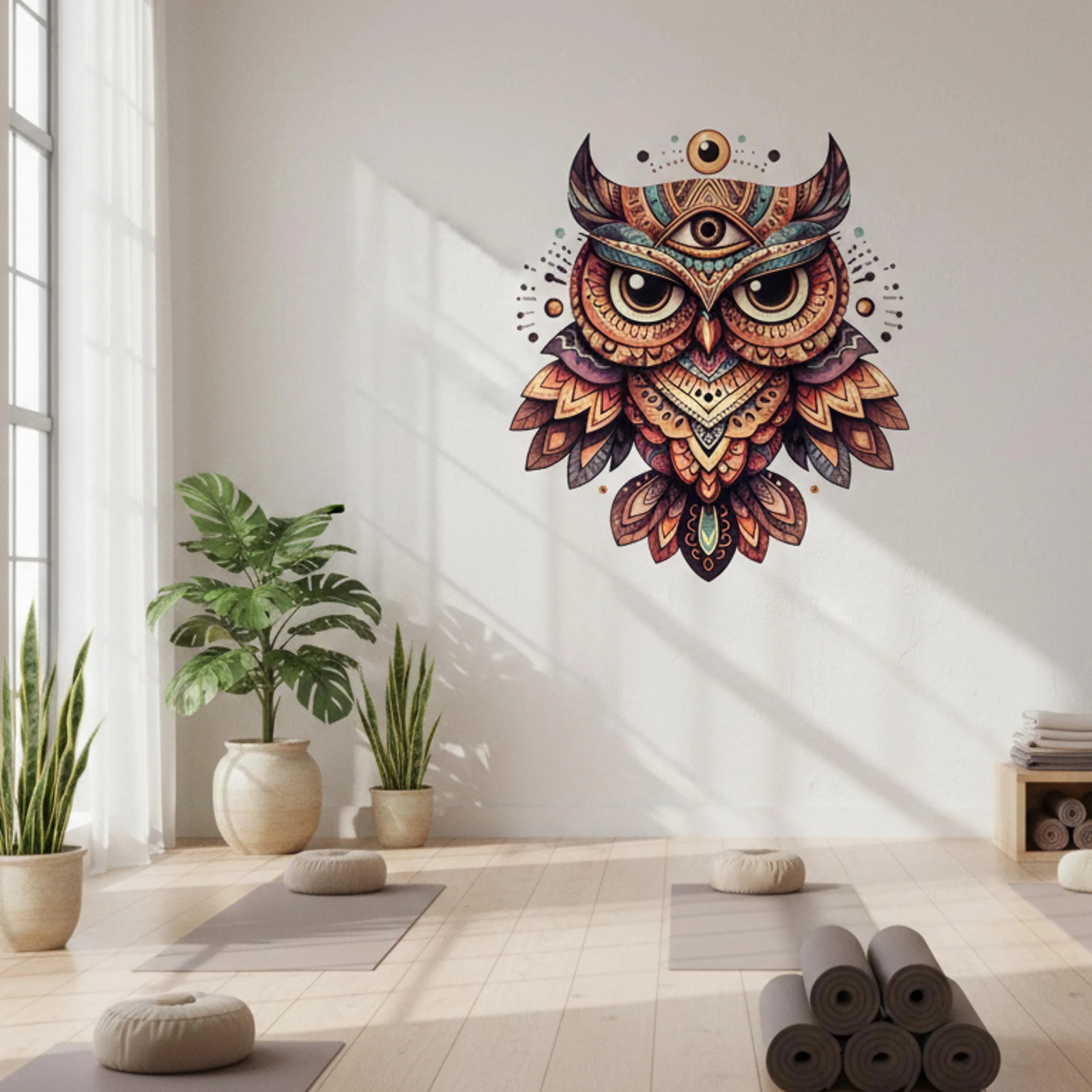 Mystical Owl Wall Decal | Spiritual Totem Wall Art