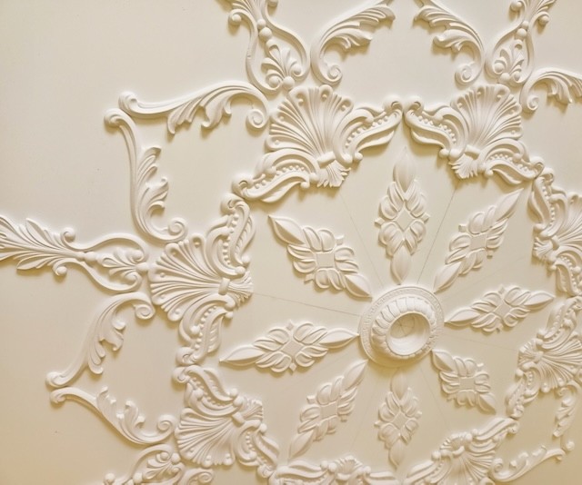 DGR1 Ceiling Mirror Rosette Alabaster Plaster Handmade – 120 X 120 Cm