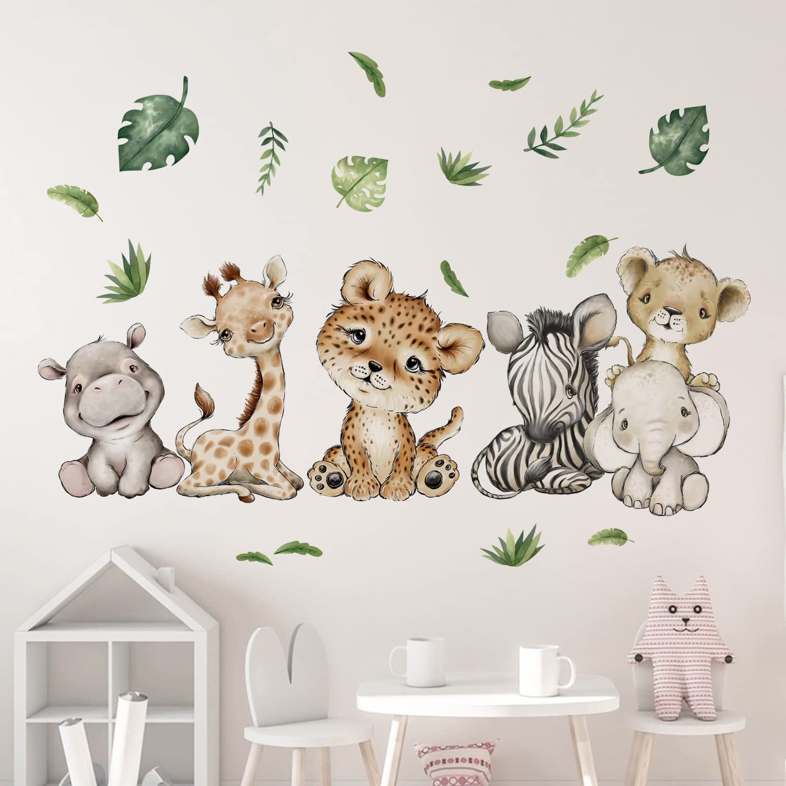 Yovkky Safari Animals Wall Decals Pack 1