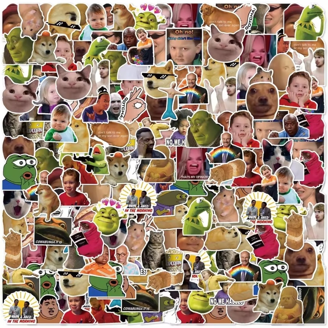 10 pc Funny Meme Sticker Set Collectible Stickers ST7