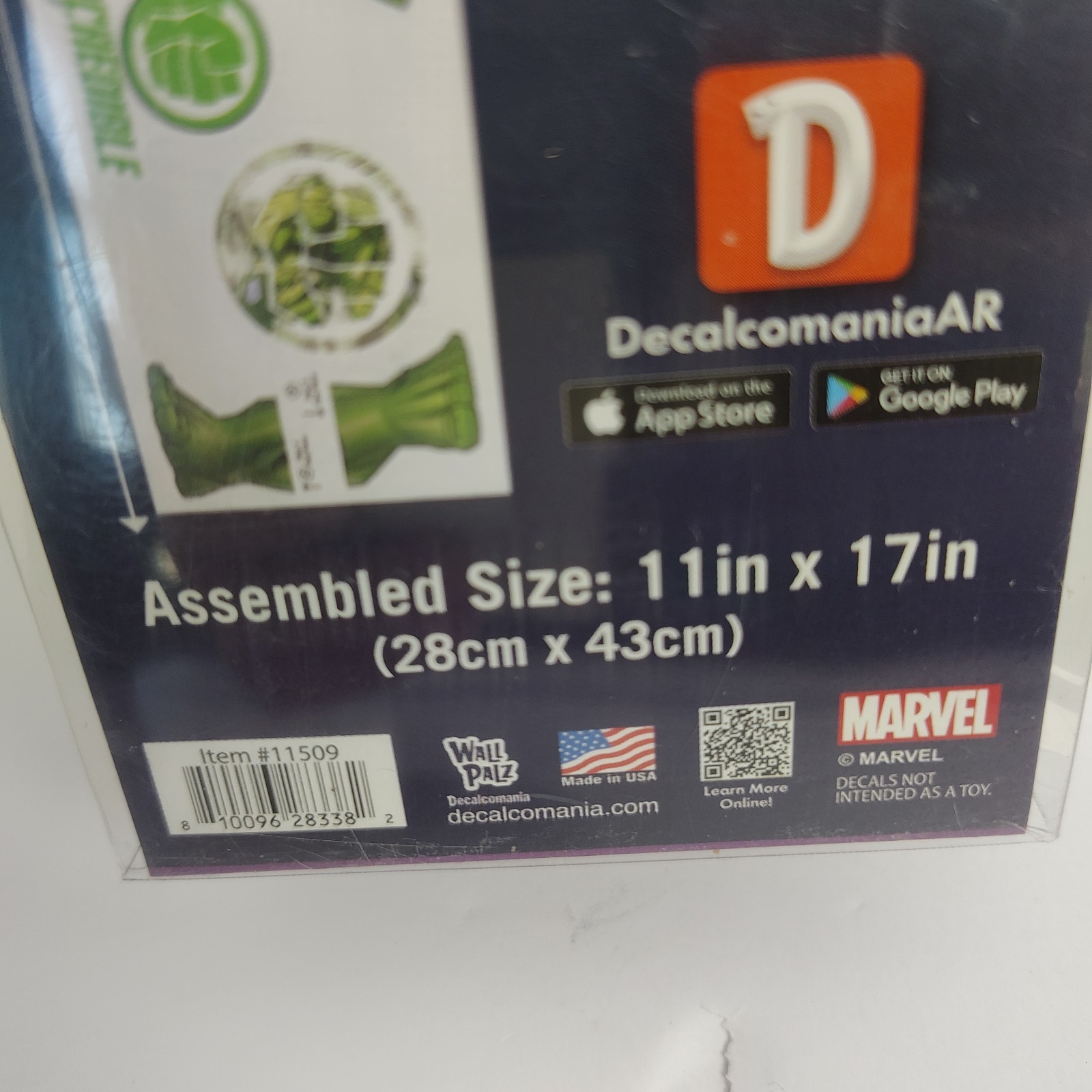 Marvel Hulk Wall decal 11×17 Inches Easy Remove Reposition No Damage