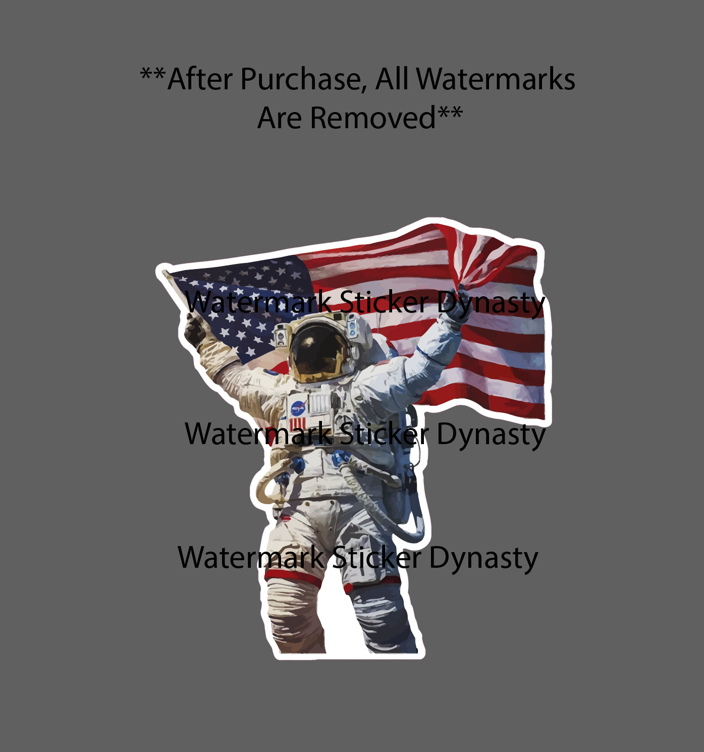Astronaut USA Flag Sticker Waterproof Decal America Space Galaxy Gift NEW