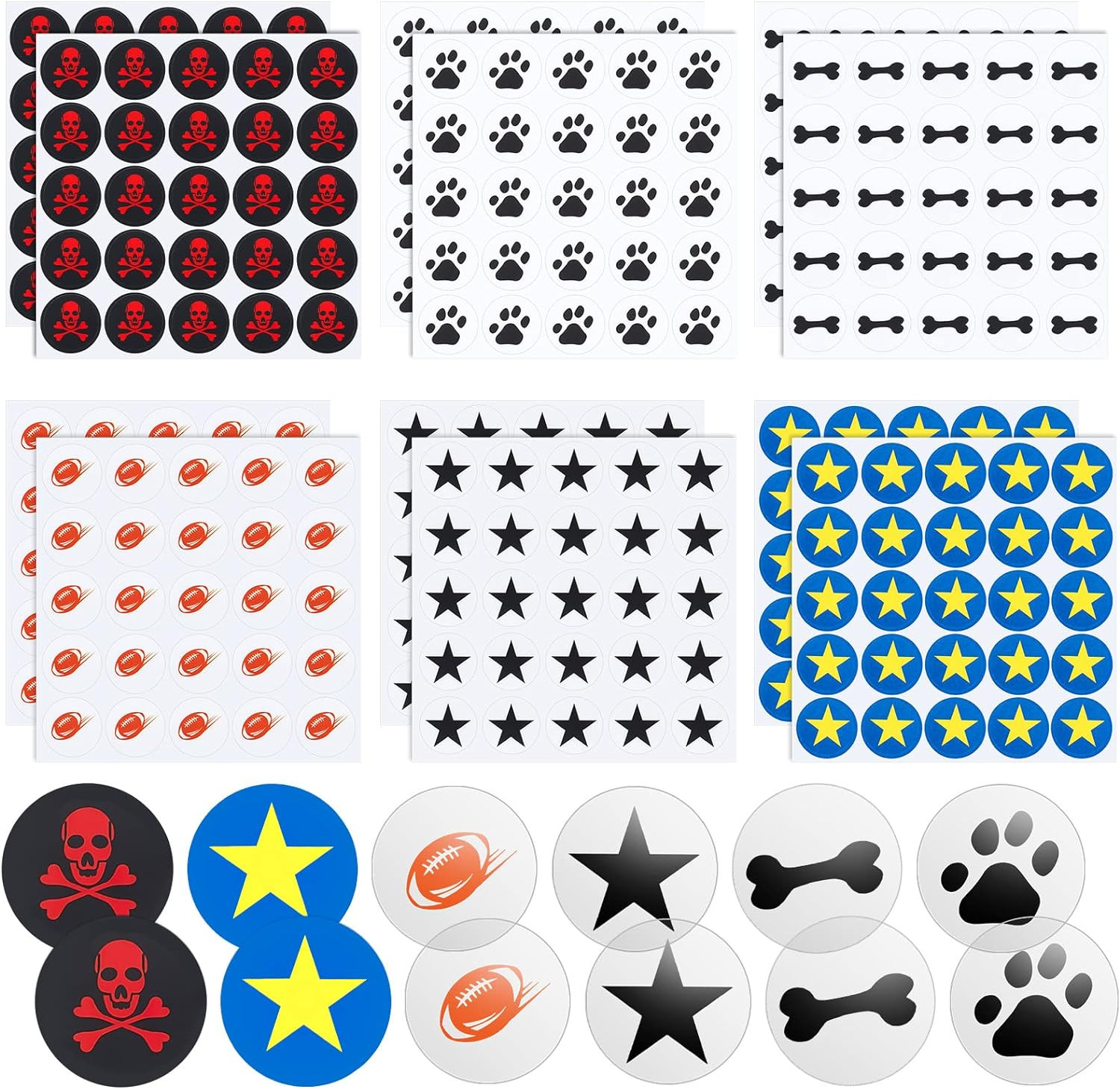 300 Pieces 12 Sheets Football Helmet Decals Football Award Stickers