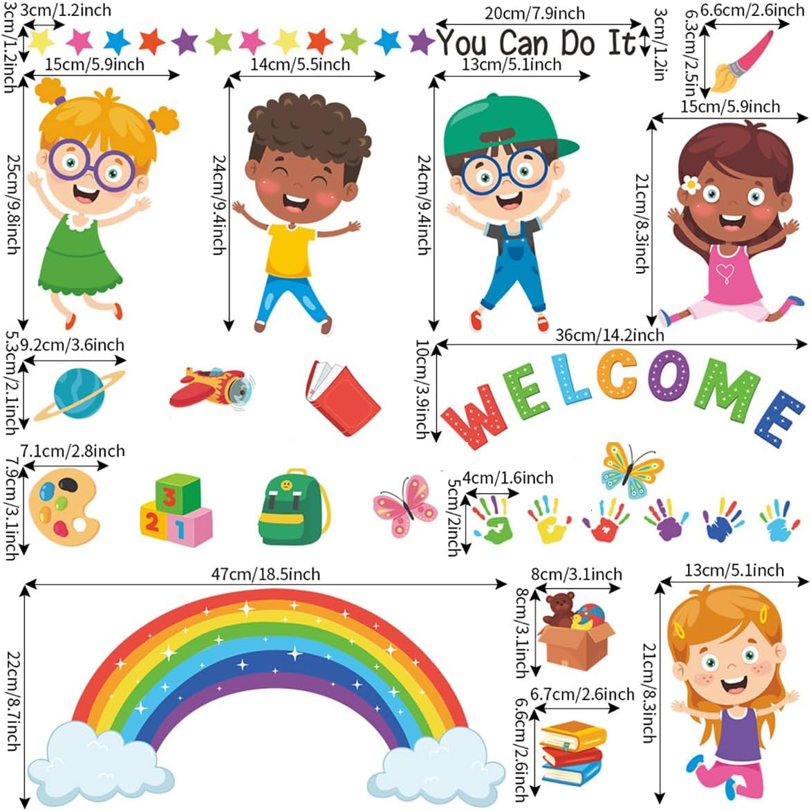 Kids Wall Decals for Classroom and Playroom – Colorful Learn Play Grow Together