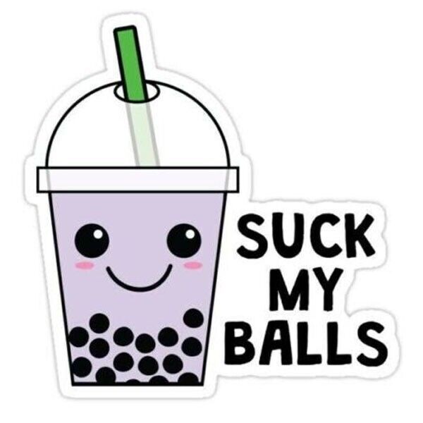 Suck My Balls Boba Tea Sticker