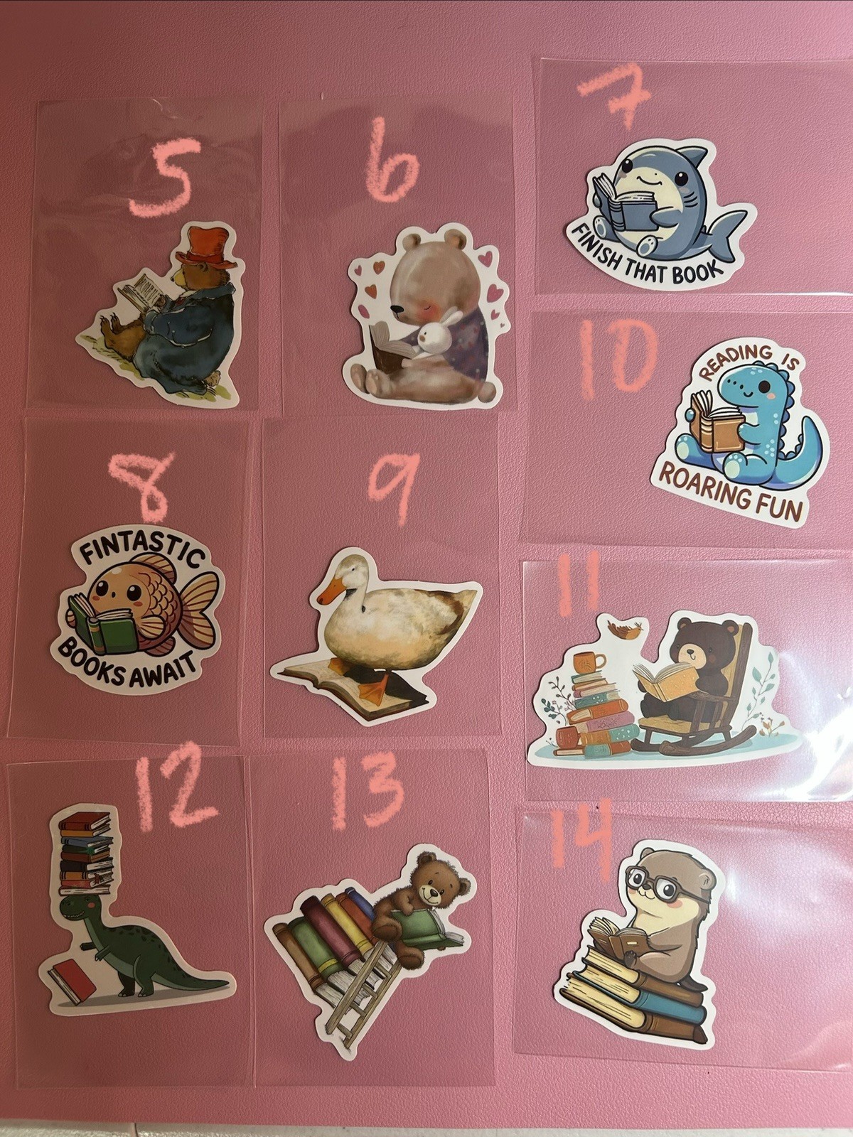 Animals Reading Books Stickers