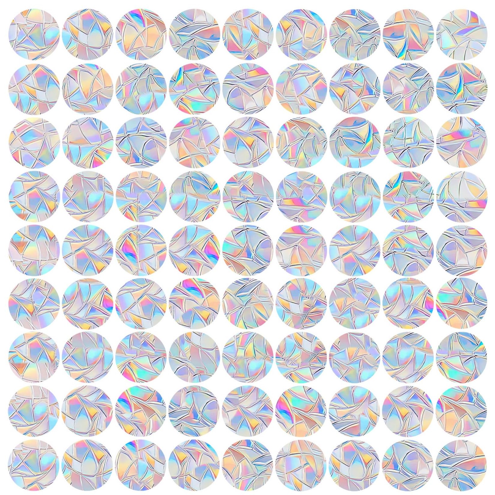 81 Pieces Circle Window Decals for Bird Strikes – 1.7 inches, Rainbow